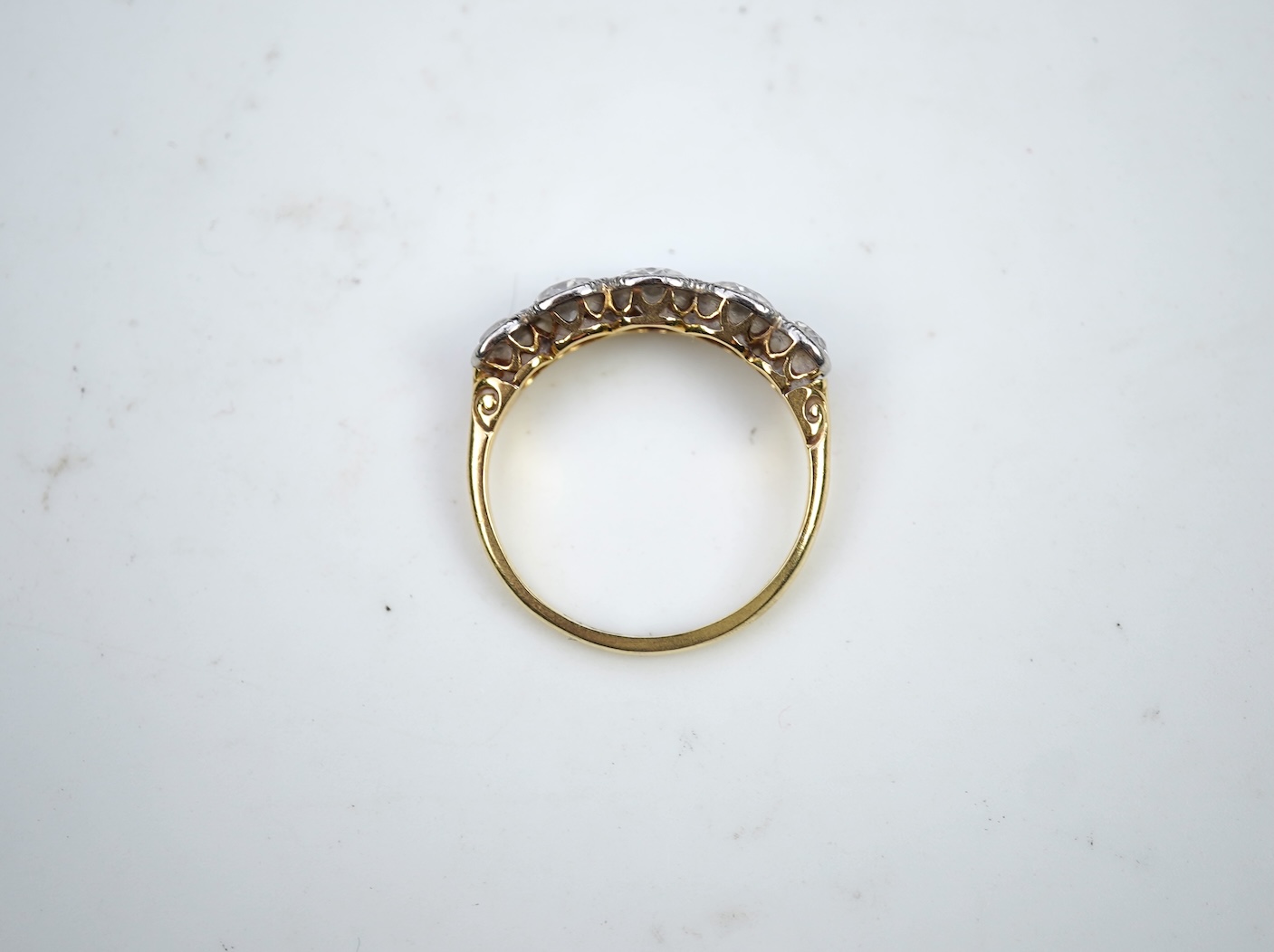 A diamond five-stone ring, early 20th century
